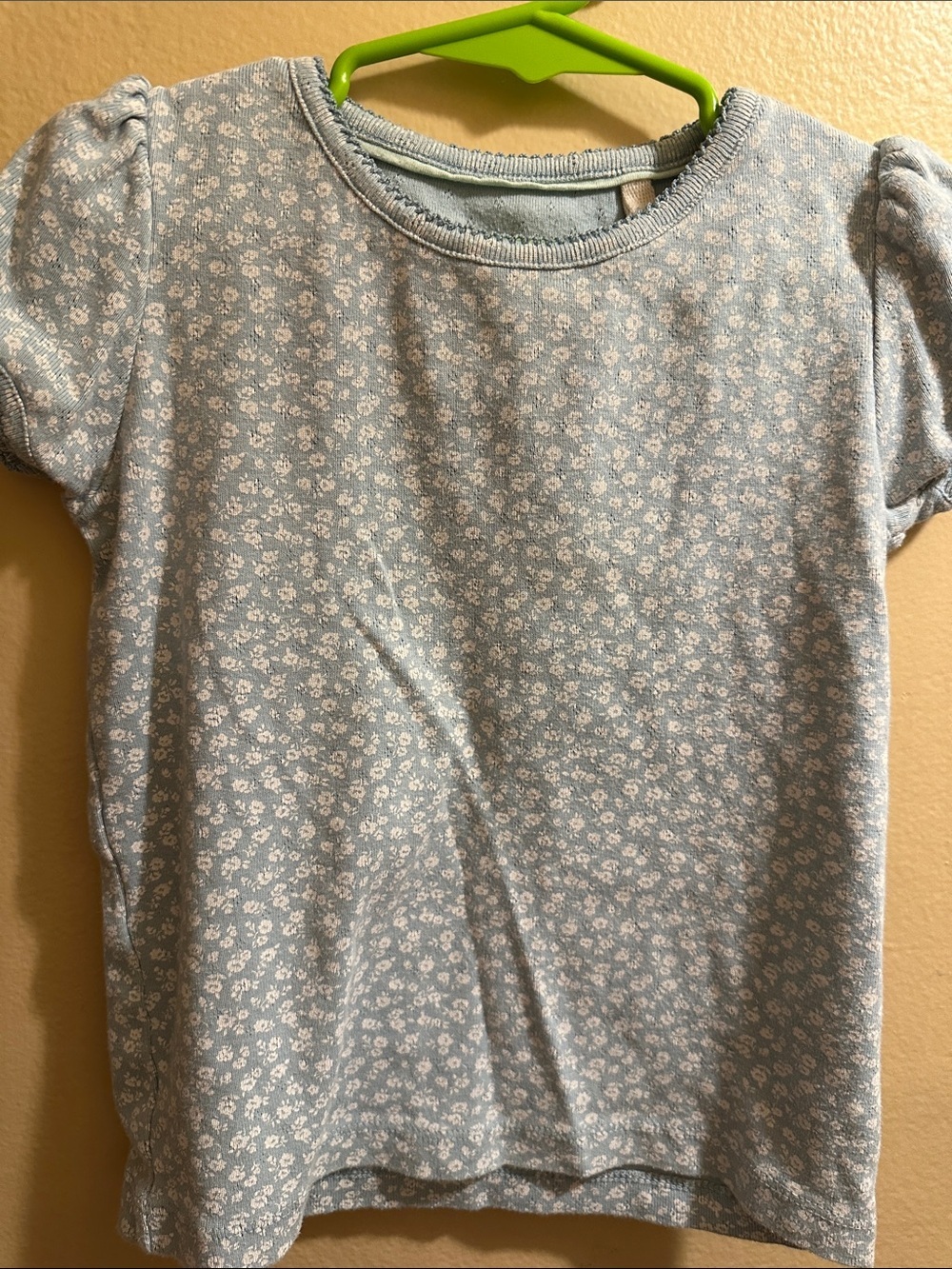 Mini Boden Light Blue Floral Crewneck Top